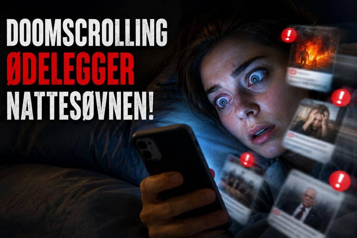 «Doomscrolling» ødelegger natte søvnen til nordmenn: Hjernen får aldri fred lenger
