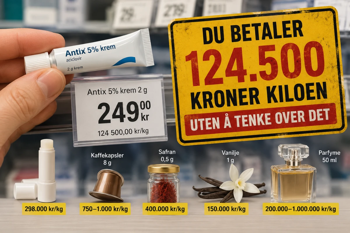 Du betaler 124.500 kroner kiloen- uten å tenke over det