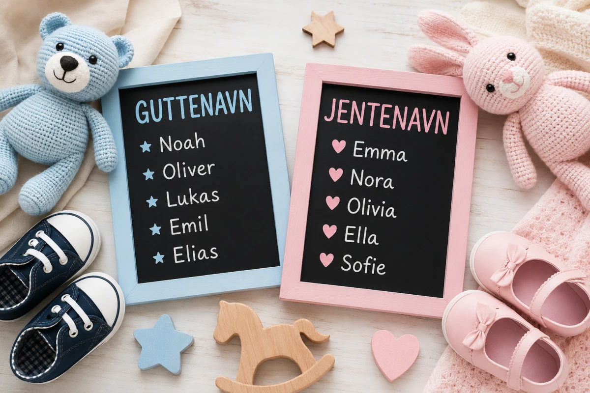 De mest populære gutte- og jentenavnene i Norge
