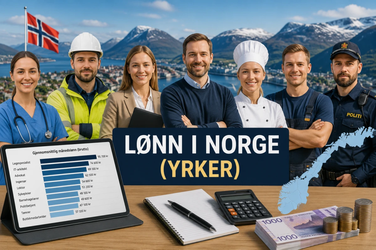 Lønnsnivå i Norge. En analyse av gjennomsnittlig inntekt