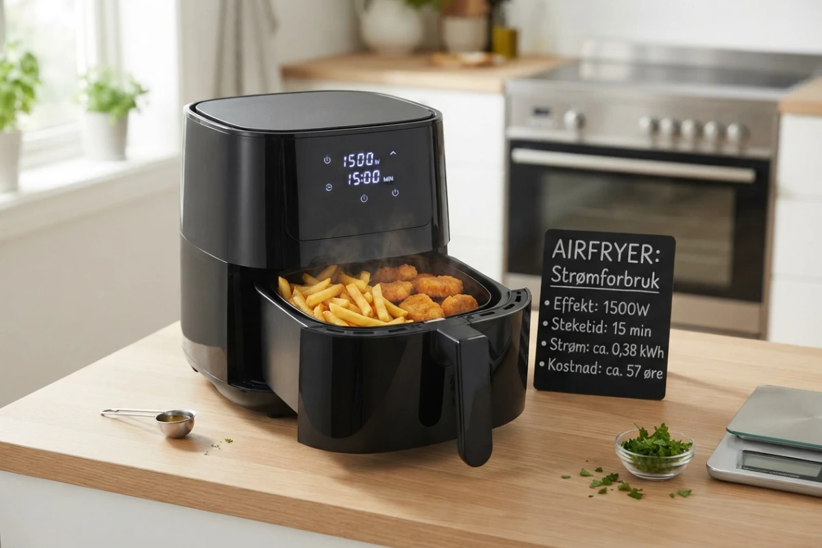 Hvor mye strøm bruker en airfryer?