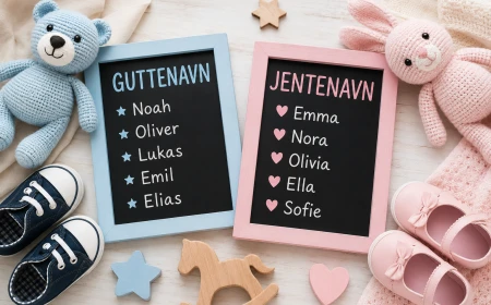 De mest populære gutte- og jentenavnene i Norge