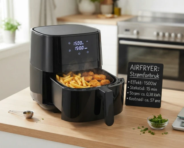 Hvor mye strøm bruker en airfryer?